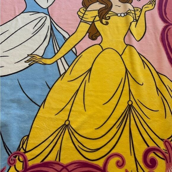 Disney Princess Cinderella and Belle Micro Raschel Twin Blanket; 62" x 90" - Picture 9 of 14